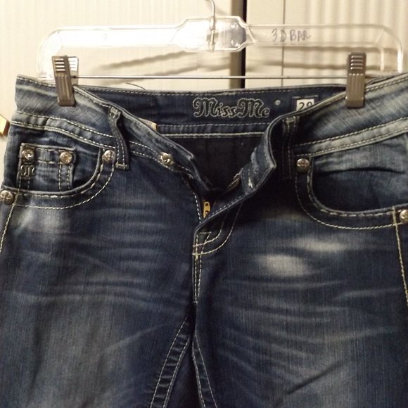 MISS ME JEANS, 28, BOOT CUT, 27" INSEAM, LOTS OF BLING - Picture 3 of 3